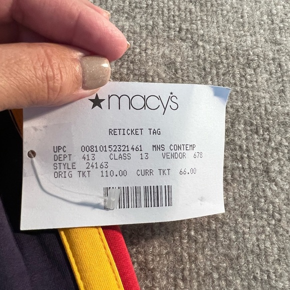 Men's Navy Joggers with Red and Yellow Stripes - Picture 5 of 5